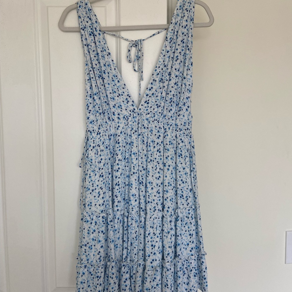 American Threads Plunge Babydoll Dress